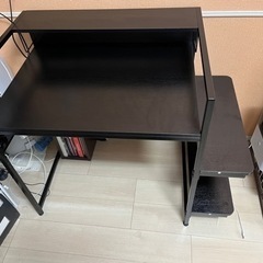 ラック付きパソコンデスク　ブラック