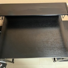 ラック付きパソコンデスク　ブラックの画像