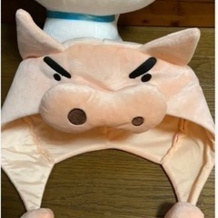 クレヨンしんちゃん　しろ　ぶりぶりざえもんかぶりもの　ぬいぐるみの画像