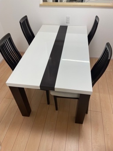 ダイニングテーブルセット　155センチ　UV塗装（シギヤマ家具工業）
