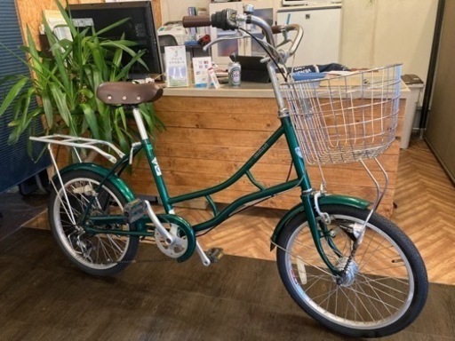 【LEDオートライト】6段変速　20インチミニベロ　グリーン