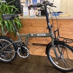 Jeep】6段変速 20インチ折りたたみ自転車 オリーブ