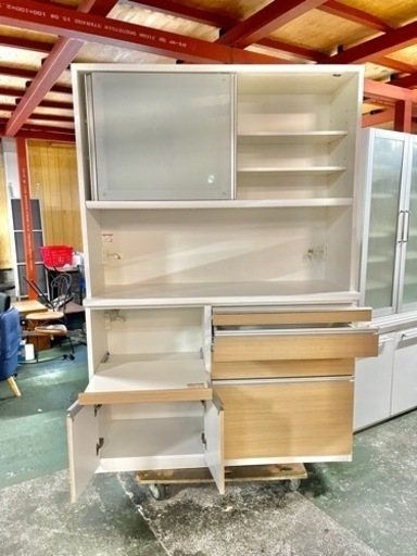 ?激安‼️ 松田家具 140センチ幅キッチンボード食器棚キッチン収納?