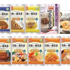 非常食「防災食」サバ味噌・肉じゃが・ハンバーグ・カレー各種の画像