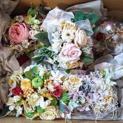 プリザーブドフラワー 素人作成 完成品＋花材の画像