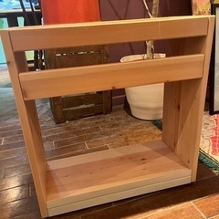 値下げしたました　無印良品パイン材デスクワゴン