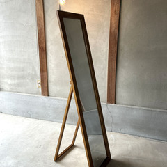 ビンテージ木製スタンドミラー/全身鏡