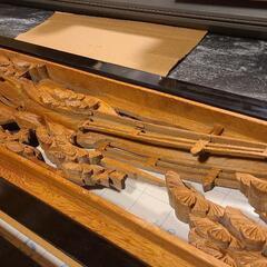 高級 近江八景 一枚板 欄間 割れ欠け有りの画像