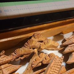 高級 近江八景 一枚板 欄間 割れ欠け有りの画像