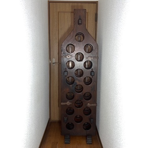 ◆木製ワインラック　18本収納　アンティーク風◆