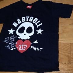 【処分】★BABYDOLL★ドクロ半袖Tシャツ(黒)★