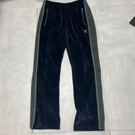 Needles ベロア トラックパンツ ナロー ネイビー 22aw