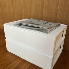 ニトリ　収納　引出し Nインボックス 2段/引出し2個 ホワイトの画像