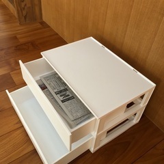 ニトリ　収納　引出し Nインボックス 2段/引出し2個 ホワイトの画像