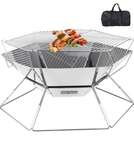 ステンレス　バーベキューグリル　BBQ キャンプ