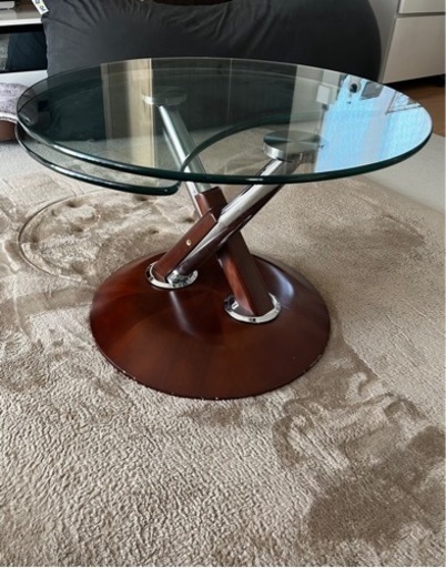 【値下げしました！】ロナルドシュミット　可動式ガラステーブル