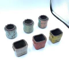 G　6個セット　植木鉢 陶器　多肉植物　寄せ植え　底穴あり　C1の画像