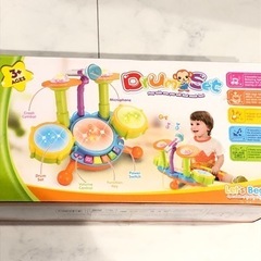 大特価❣️Harilla ドラムセット 電子楽器 マイク付　3-12歳対象 緑の画像