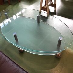 【愛品館八千代店】ロナルド・シュミット　オーバルガラステーブルの画像