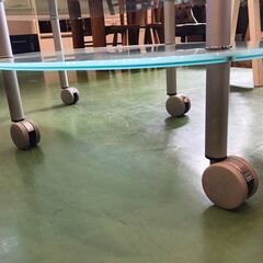 【愛品館八千代店】ロナルド・シュミット　オーバルガラステーブルの画像