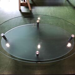 【愛品館八千代店】ロナルド・シュミット　オーバルガラステーブルの画像