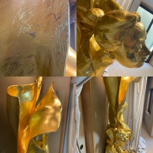 黄金　金色　女神像　巨大　特大　等身大　造形物　造形作品　ゴールド　人物像　置物　オブジェ　女性像　ビーナス
