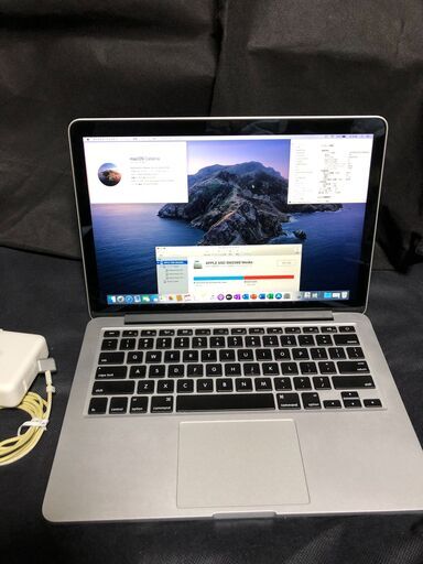 「MacBook Pro Retina 13インチ Early 2013(超高性能Core-i7 / 8GB / 256GB) ME662J/A」高細密Retinaディスプレイ搭載 / 高速Core i7搭載 /メモリー8GB / SSD-256GB / MacOS(Catalina)&Office2019とWin10＆Office2010の選択起動可能 / Webカメラ / Bluetooth / 無線LAN / バッテリー使用可（充放電回数253回、状態表示：正常）/ 中古品