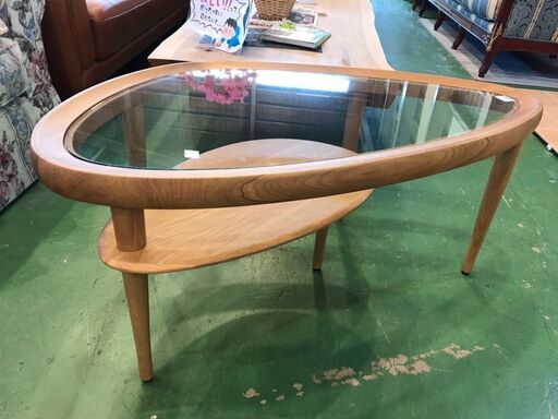 【愛品館八千代店】ケユカ　オーフス　ガラステーブル