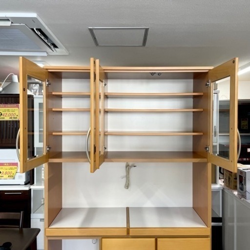 美品‼️】定価21万♪ 高級 松田家具 118cm幅キッチンボード 食器棚