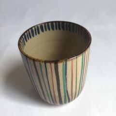 中古竹製つる付急須・茶碗（４ツ）セット　　Green Tea Set pot with bamboo handle plus 4 cups の画像