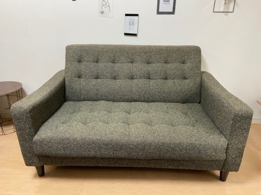 美品　2人掛けソファ　モスグリーン