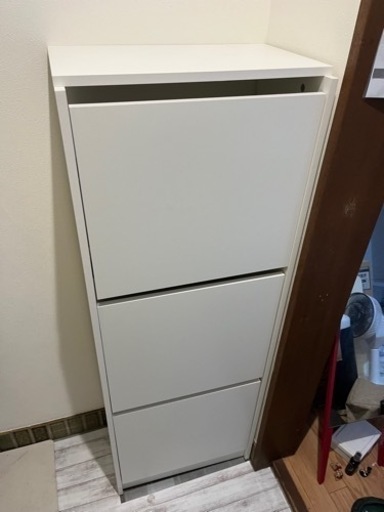 ３段靴箱　白　IKEA