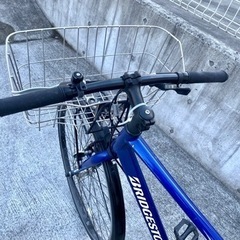 ブリジストン クロスバイク ブルー カゴ付き 7段 学生 通勤 通学 中古