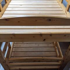 ヒノキ、檜材、無垢の2段ベッド　家具の里の画像