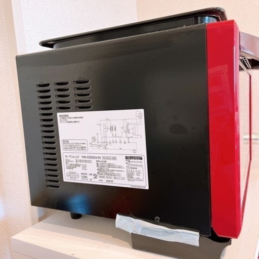 【2019年製】山善 簡易スチームオーブンレンジ 25L レッド