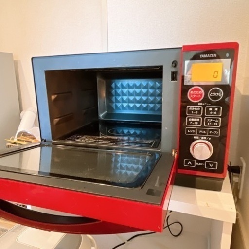 【2019年製】山善 簡易スチームオーブンレンジ 25L レッド