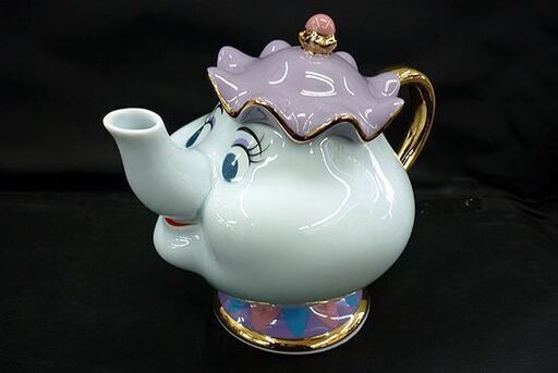 ☆美女と野獣 ポット夫人 チップ シュガーポット 7点セット Beauty and The Beast 東京ディズニーランド 陶器 札