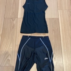 ②asics アンダーウェア（上下セット）レディース