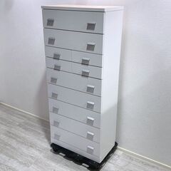 9段 ハイチェスト 整理箪笥 上下分割可能 白家具 A0CM0111 