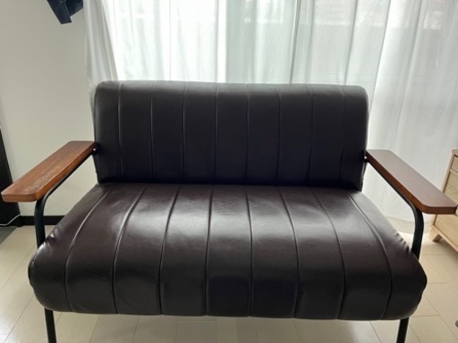 2人用合皮ソファ
