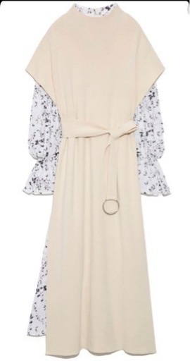 SNIDEL  ロングニットレイヤードワンピース