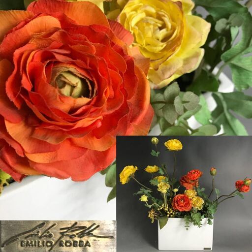 ut7/76 エミリオ・ロバ/EMILIO ROBBA　アートフラワー フラワー 花 造花 インテリア オブジェ　店舗什器　花瓶　陶器