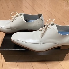 BENIR　ホワイト　27.5cm メンズシューズ　ウエディングの画像