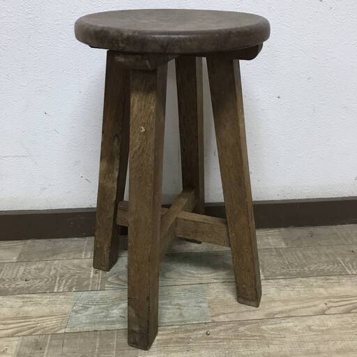 ut5/107　古家具　木製　丸イス　ビンテージ　ヴィンテージ　丸椅子　スツール　アンティーク　レトロ　チェア　古民具