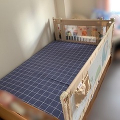 値下げ！赤ちゃん転落防止ベッドガード 3面 セミダブルベッド(ダブルベッド)用の画像