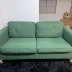 【値下げしました】IKEA  2人掛けソファ  ダークグリーン