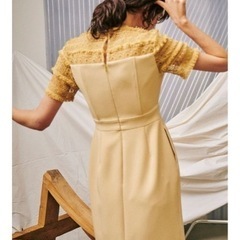 ラグナムーン　LADYフリンジレースタイトドレス/黄色　※取りに来ていただける方限定の画像