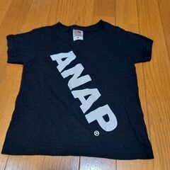 【もうすぐ処分】★ANAP★斜めロゴ半袖Tシャツ(黒×白)★