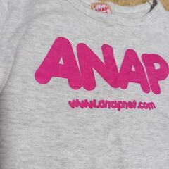 【もうすぐ処分】★ANAP★ロゴチュニック(グレー×ピンク)★の画像