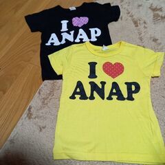 【処分】★ANAP★ロゴ半袖Tシャツ２枚セット(黒・黄)★